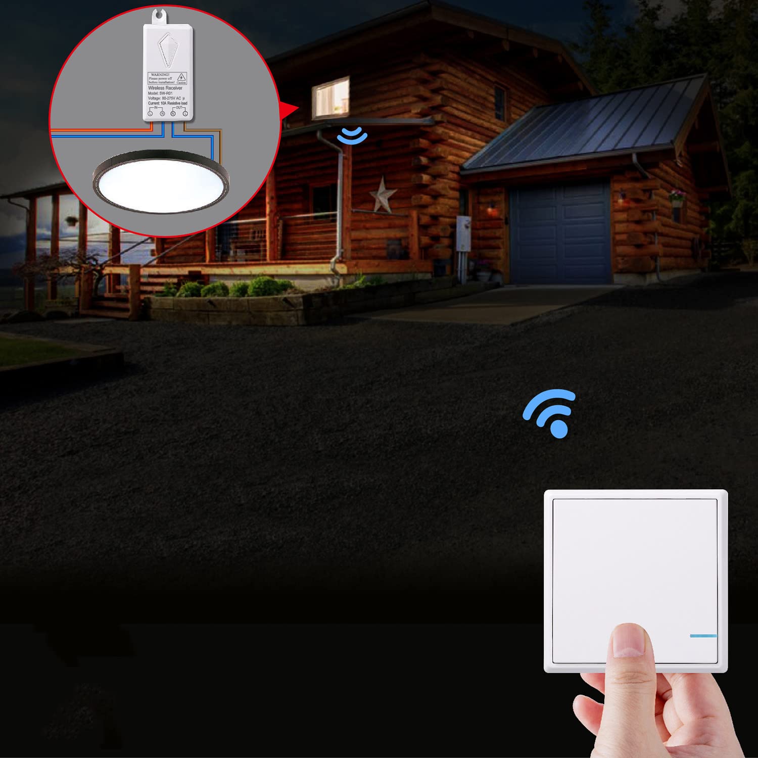 Lancoon Wireless Light Switch Kit - Image 3