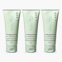 Gabit 100% Mineral Sunscreen SPF 50 PA++++ | Water & Sweat Resistant, UVA/B & Blue Light Protection | No White Cast | Vit E, Gooseberry, Winter Cherry | Normal, Oily, Dry Skin Types | Oil free | 50ml | Pack of 3