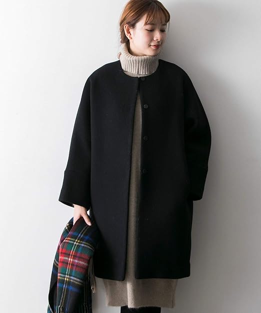 Amazon アーバンリサーチ ジャケット コート ノーカラーコクーンコート レディース Black Free コート ジャケット 通販