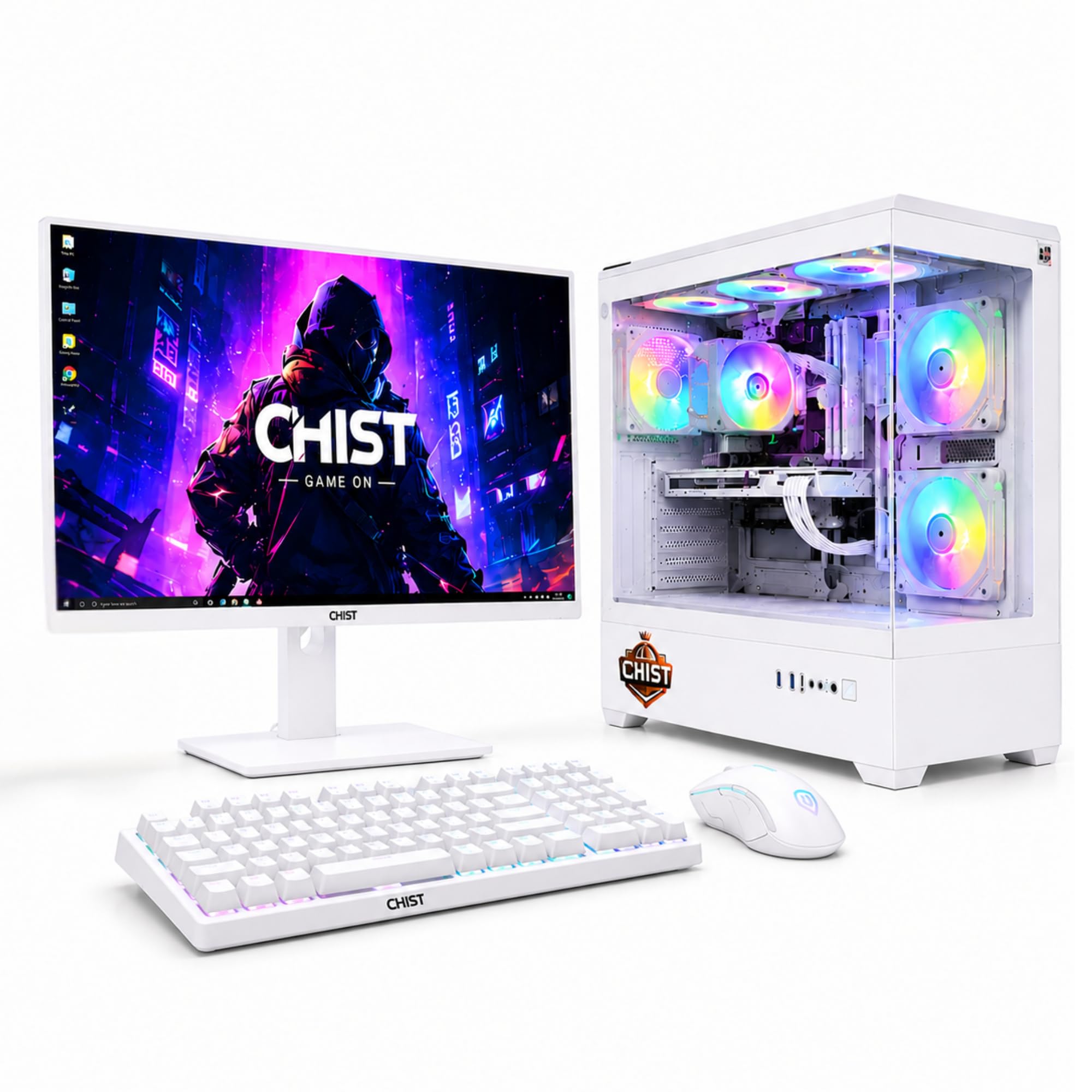CHIST Gaming PC AMD Ryzen 5 5600GT | 16GB DDR4 RAM | 512GB NVMe SSD | B550M Motherboard | RGB Gaming Cabinet | Wi-Fi | Windows 11 Pro | 550W 80+ Bronze PSU (24 INCH IPS Monitor - White)-image-30