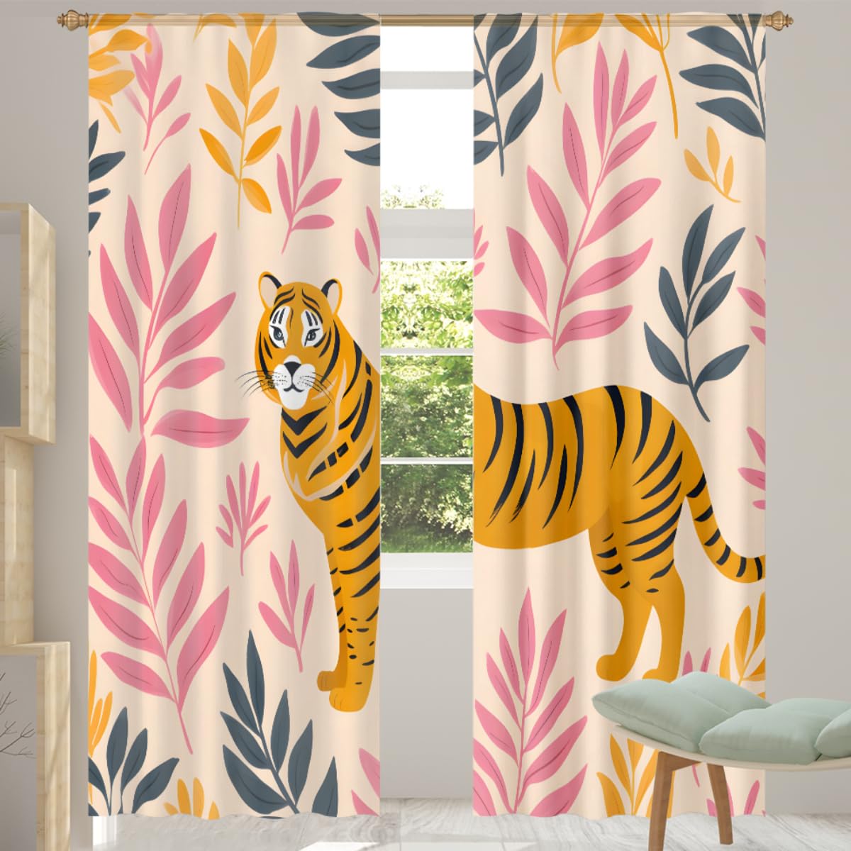Tiger Sheer Curtains 55