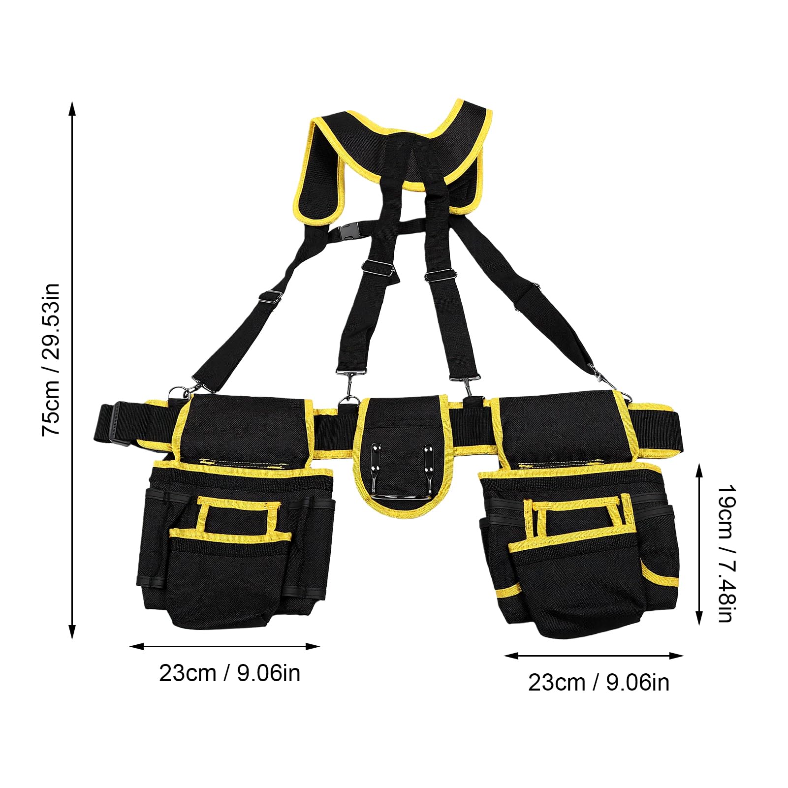 Naroote Ceinture à Outils Lourde avec Bretelles & Multiples Poches