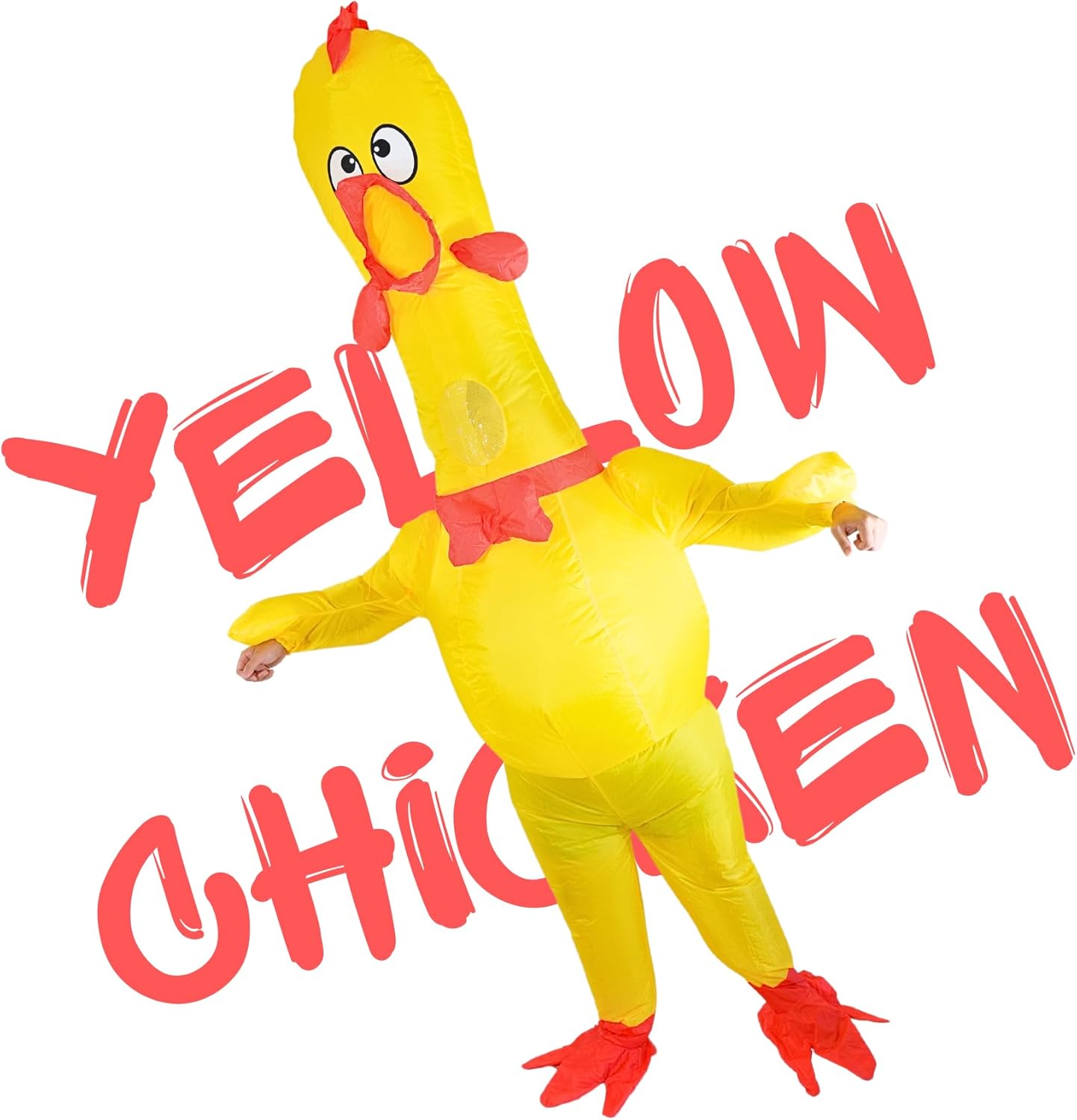 PTS Inflatable Costume Adult, Blow Up Yellow Chicken Costume for Halloween Inflatables Cosplay Party - Image 2
