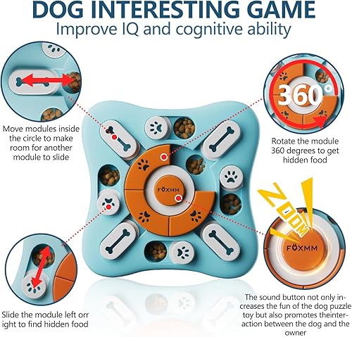 Miniatura 3 de Juguetes interactivos para perros para entrenamiento de coeficiente intelectual y estimulación mental, divertido alimentador lento, juguetes de