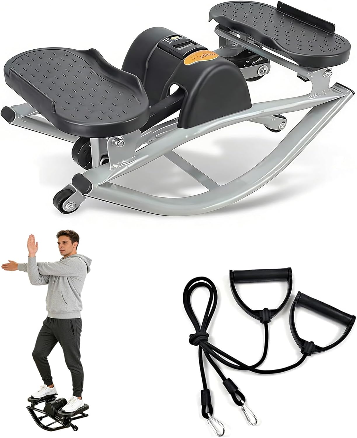 Lhanel Rock Stepper, Lhanel Stepper, Side-to-Side Exercise Machine,Burn Fat Faster in 15 Minutes, with Digital Display & Anti-Slip Mat