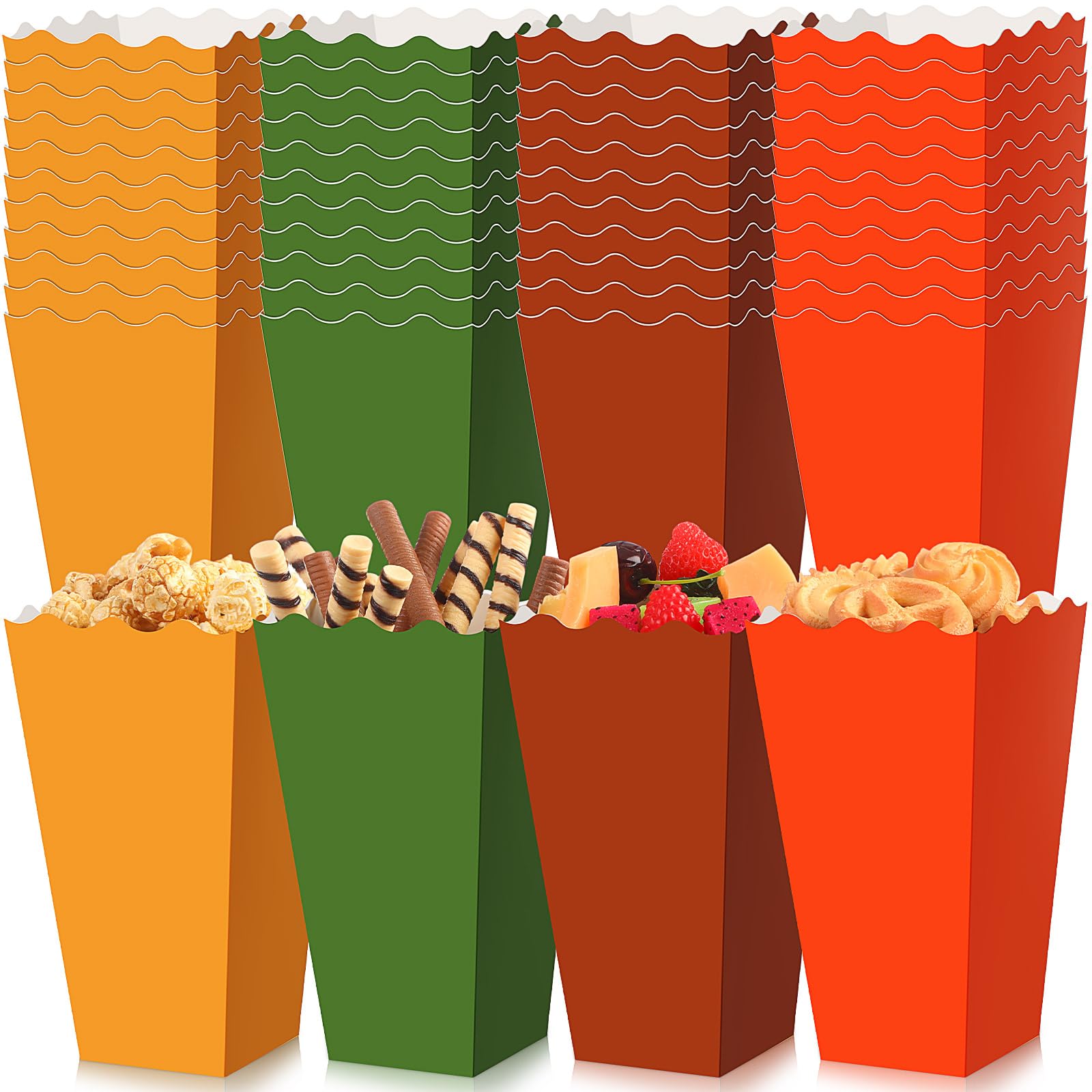 Marspark 48 Pcs Fall Popcorn Boxes Thanksgiving Popcorn Containers