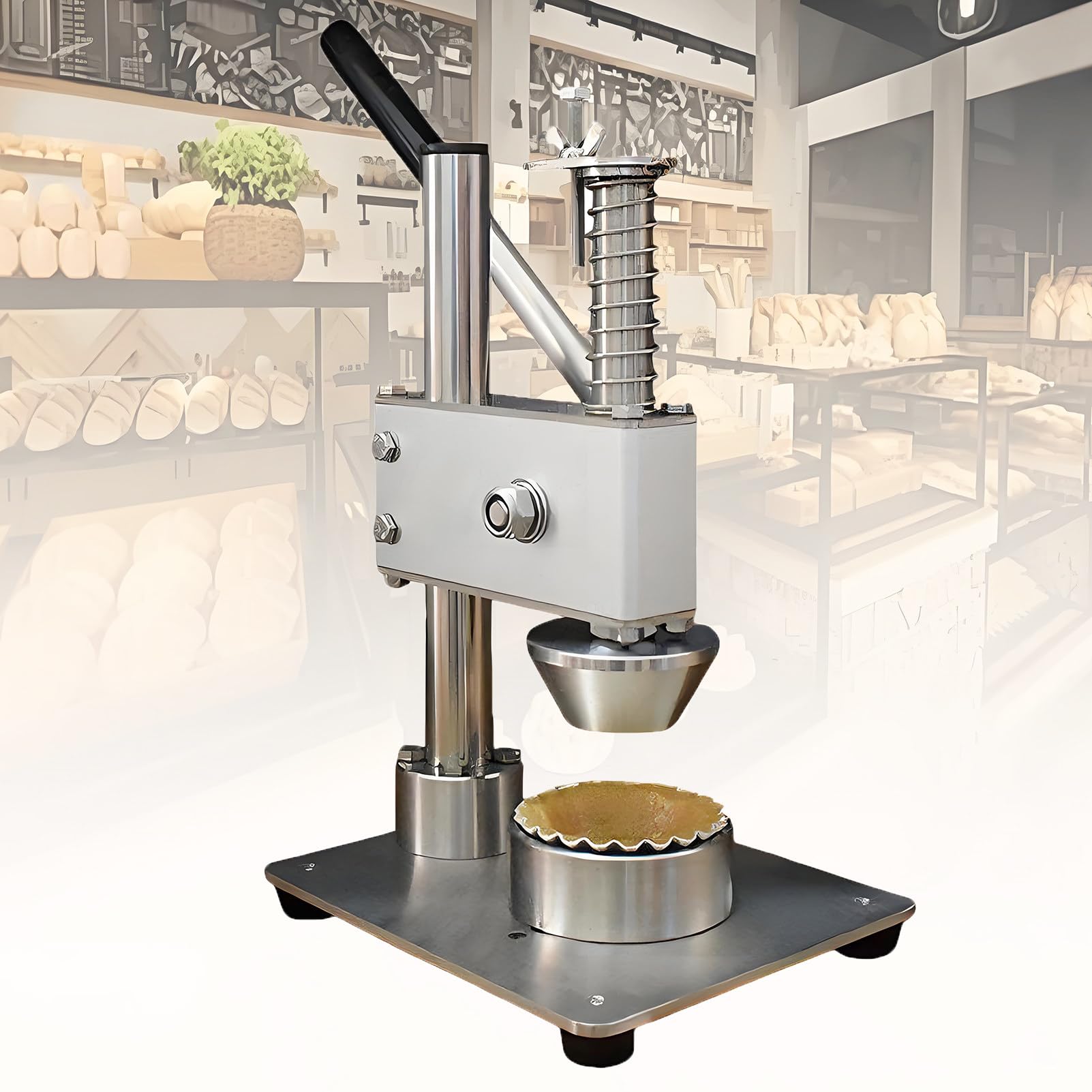 EpyGnom Professional Commercial Egg Tart Pressing Machine, Stainless Steel Manual Custard Tart Skin Shell Maker with Stable Base, Hand Pie Press for Baking Tarte Pie Waffle Shells Y29