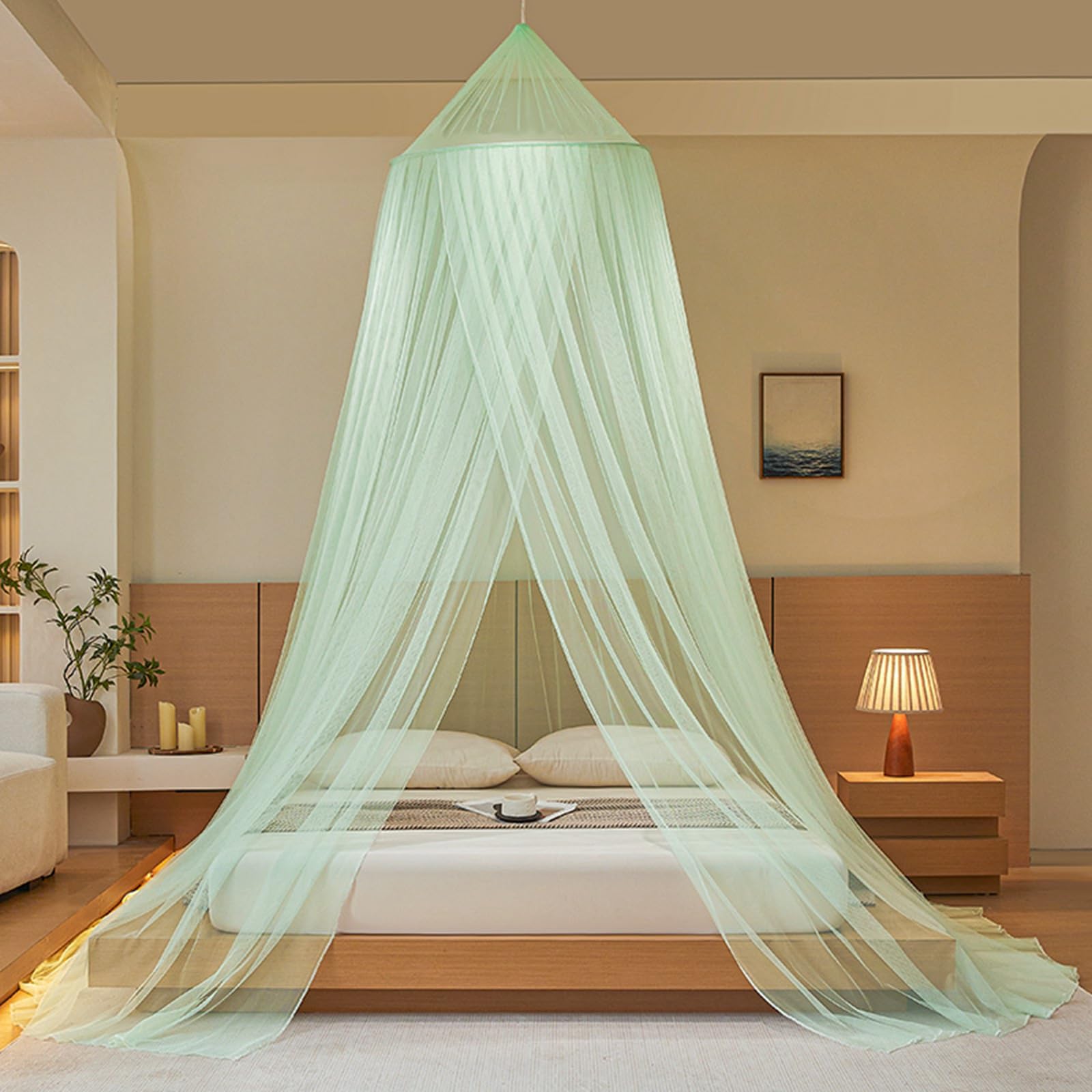 Mosquito Net Bed Canopy for Girls, Canopy Bed Curtains, Extral Large Mosquiton Netting for Full Twin Queen King Size Bed, Mosquito Canopy for Girls Room, Travel Bug Net for Camping Indoor Outdoor Use