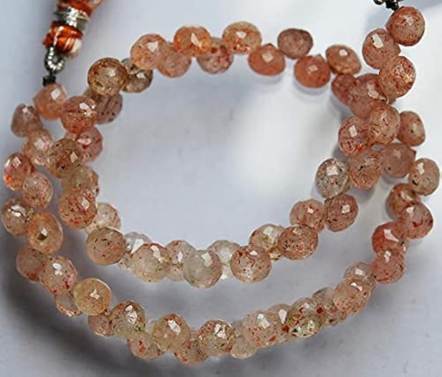 Pierre de soleil d'Oregon LKBEADS briolettes 5mm, perles régulières sans défaut