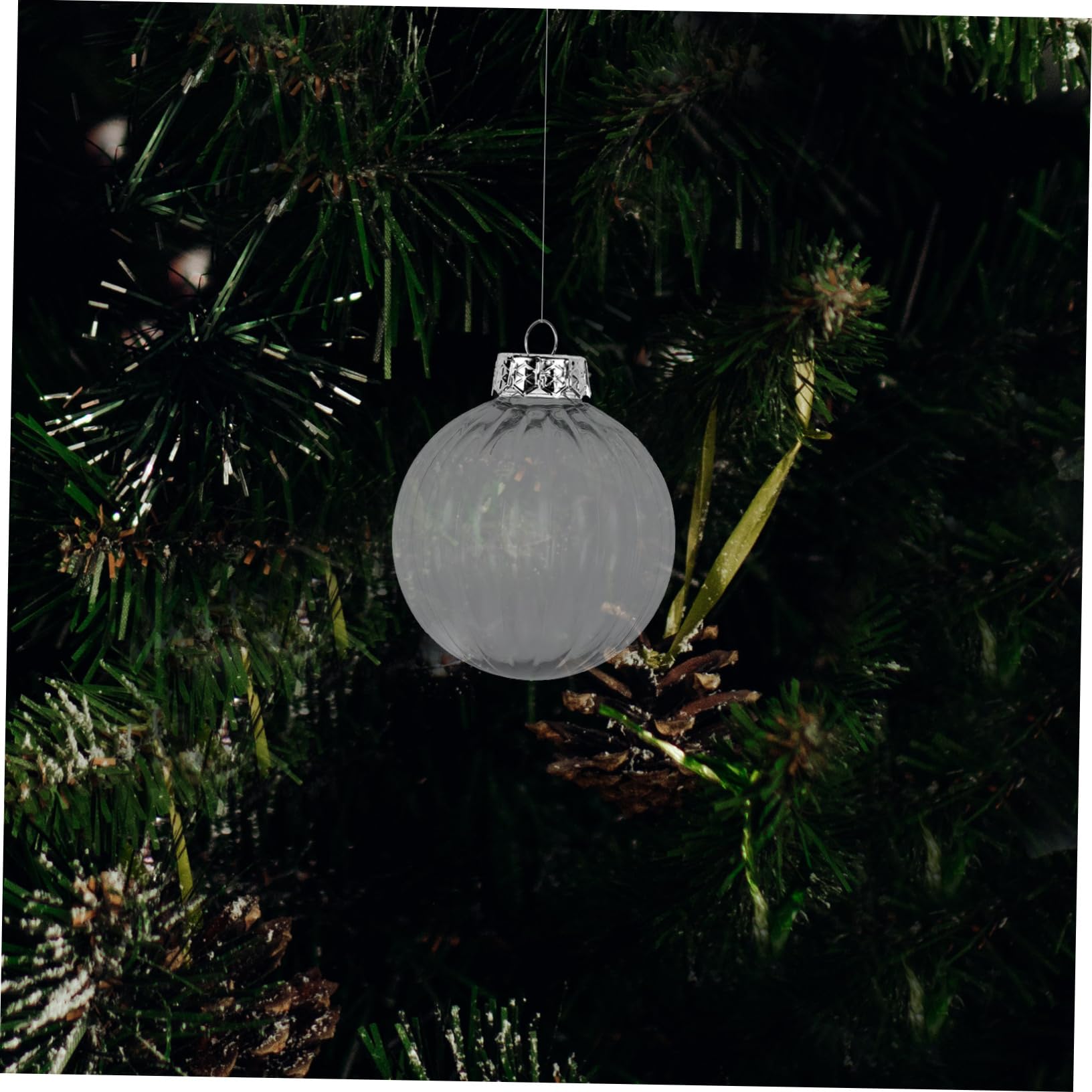 TOPBATHY 20 Bolas De Navidad Azul Adornos De Bolas De Vidrio De Plástico Transparente Decoración Navideña