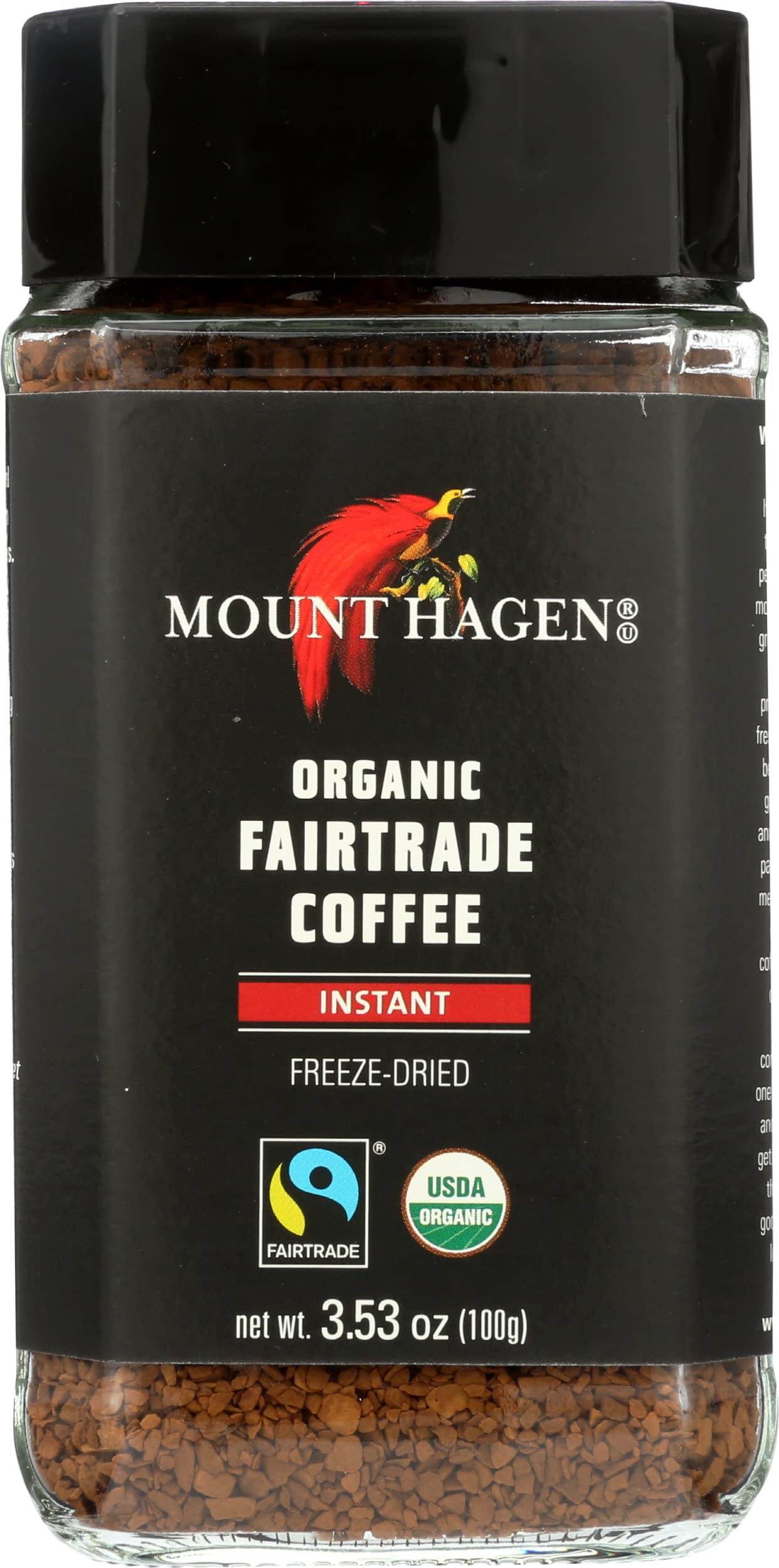 3.53oz Organic Freeze Dried Instant Coffee - 6 pack | Eco-friendly Coffee Made From Organic Medium Roast Arabica Beans | Fair-Trade Coffee Instant [6 x 3.53oz Jar]