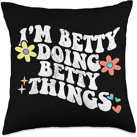 Retro Groovy Im BETTY Doing BETTY Things Funny Mother's Day Throw Pillow