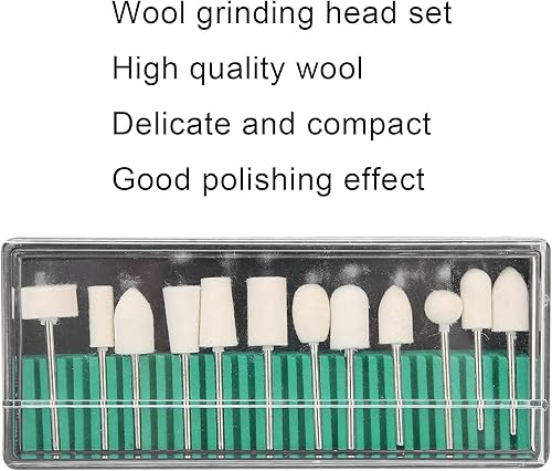 Miniatura 6 de 12 piezas de fieltro de lana para mujer, pulido de uñas, juego de brocas de uñas, accesorio para pulir, rueda de pulido, cabezales de archivo