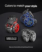 Vista 9 de Caddytek CaddyLite Compact - Carrito de golf plegable de aluminio ligero de 3 ruedas con sistema de plegado cuádruple, ruedas EVA, mango ajustable