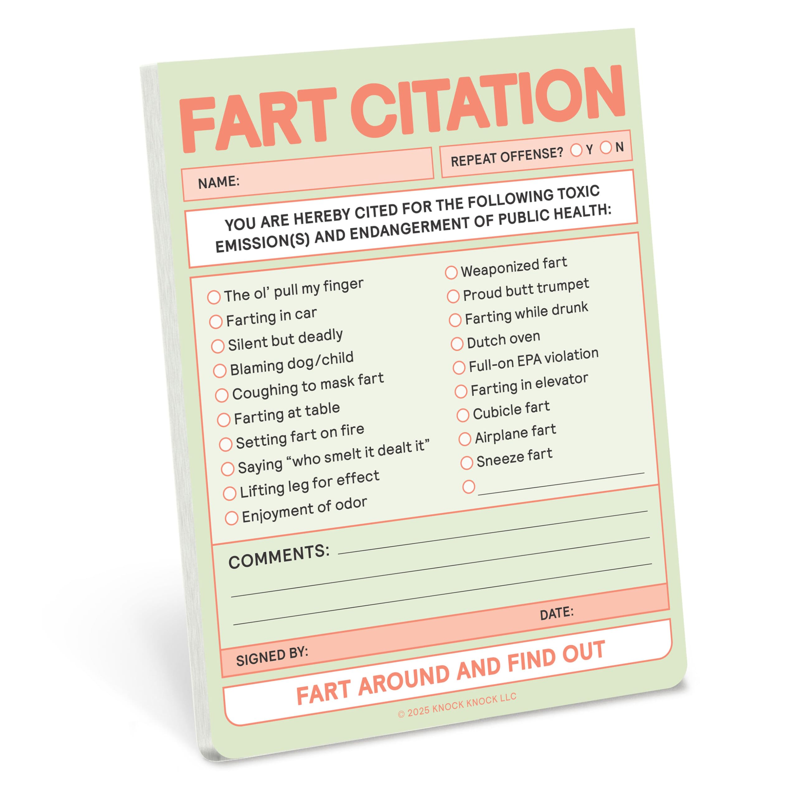 Knock Knock Fart Citation Nifty Note (Pastel Version) (Knock Knock Nifty Notes)