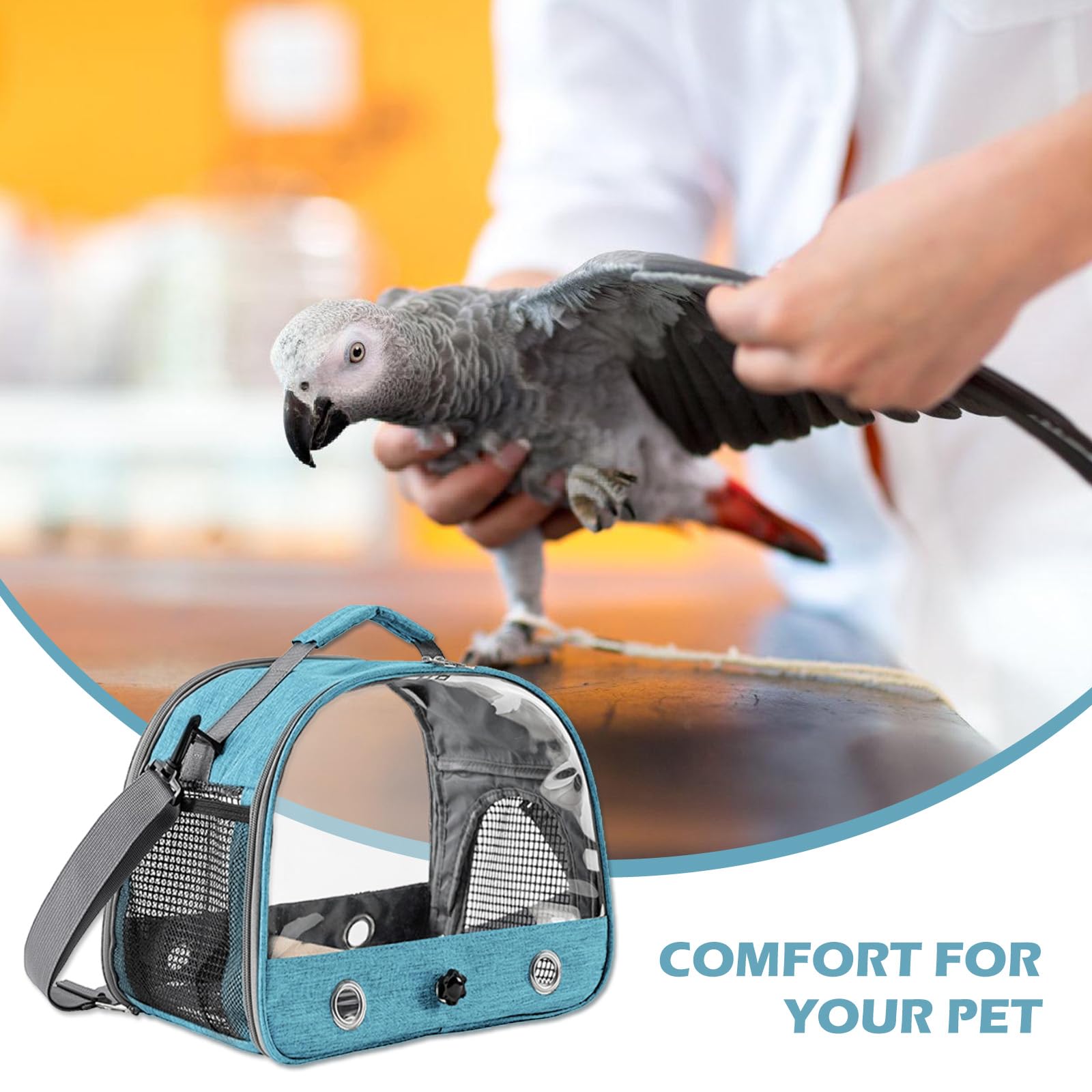 Bolsa De Pájaros Con Barra De Pie Y Bandeja De Acero Inoxidable, Mochila Para Pájaros, Jaula Portátil, Bolsa De Transporte Para Pájaros Pequeños