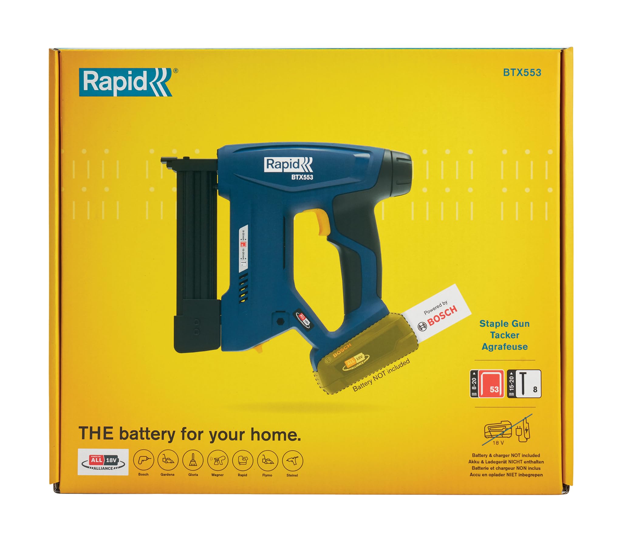 Rapid 18V Akku-Tacker BTX553 für Feindrahtklammern - POWER FOR ALL