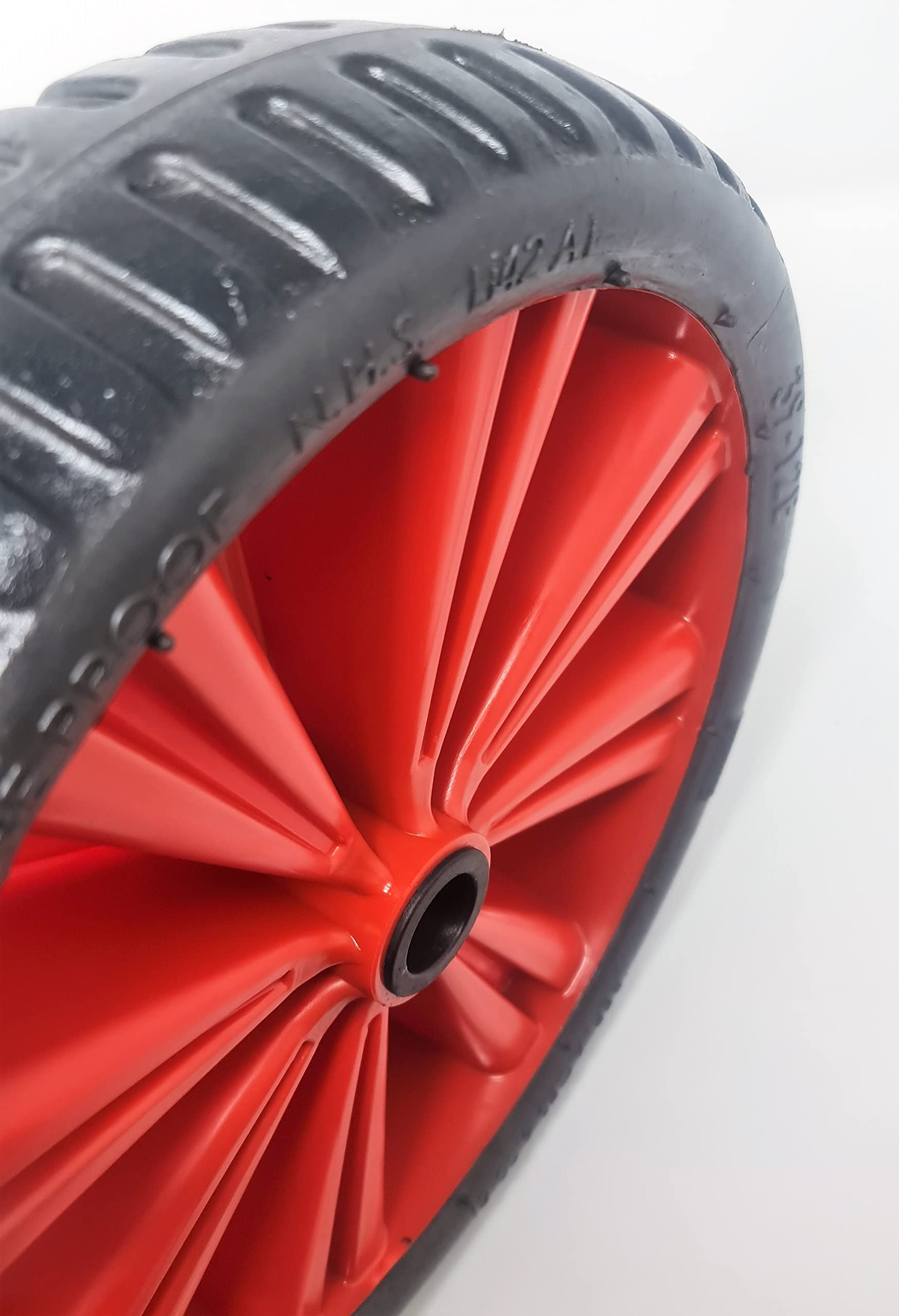 Ruota per carrello da lancio (372 mm) (venduto in coppia) per canottaggio, zaffa, tender, barca a vela da 26 mm (rosso)