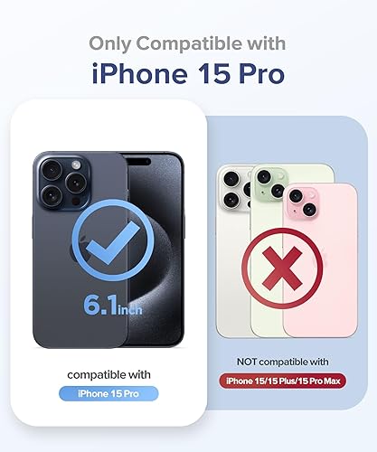 Miniatura 2 de TIESZEN Funda con purpurina para iPhone 15 Pro, con 2 protectores de pantalla + 2 protectores de lente de cámara, no se pone amarillento compatible