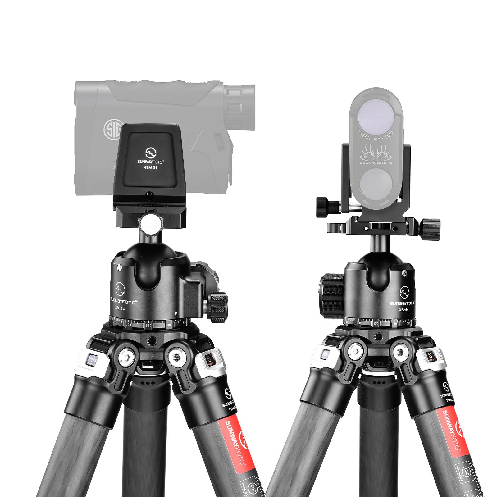 SUNWYAFOTOT RTM-01 Adattatore per treppiede per telemetro laser con piastra a sgancio rapido Arca Swiss, 1/4"-20 e 3/8"-16 prese a vite