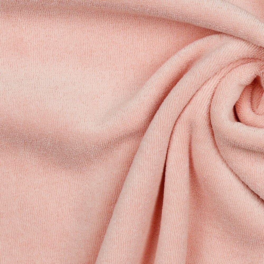 Crs Fur Fabrics Pink Stretch Cotton Terry Towelling Fabric Material - Dusty 1Mtr - 150Cm X 100Cm