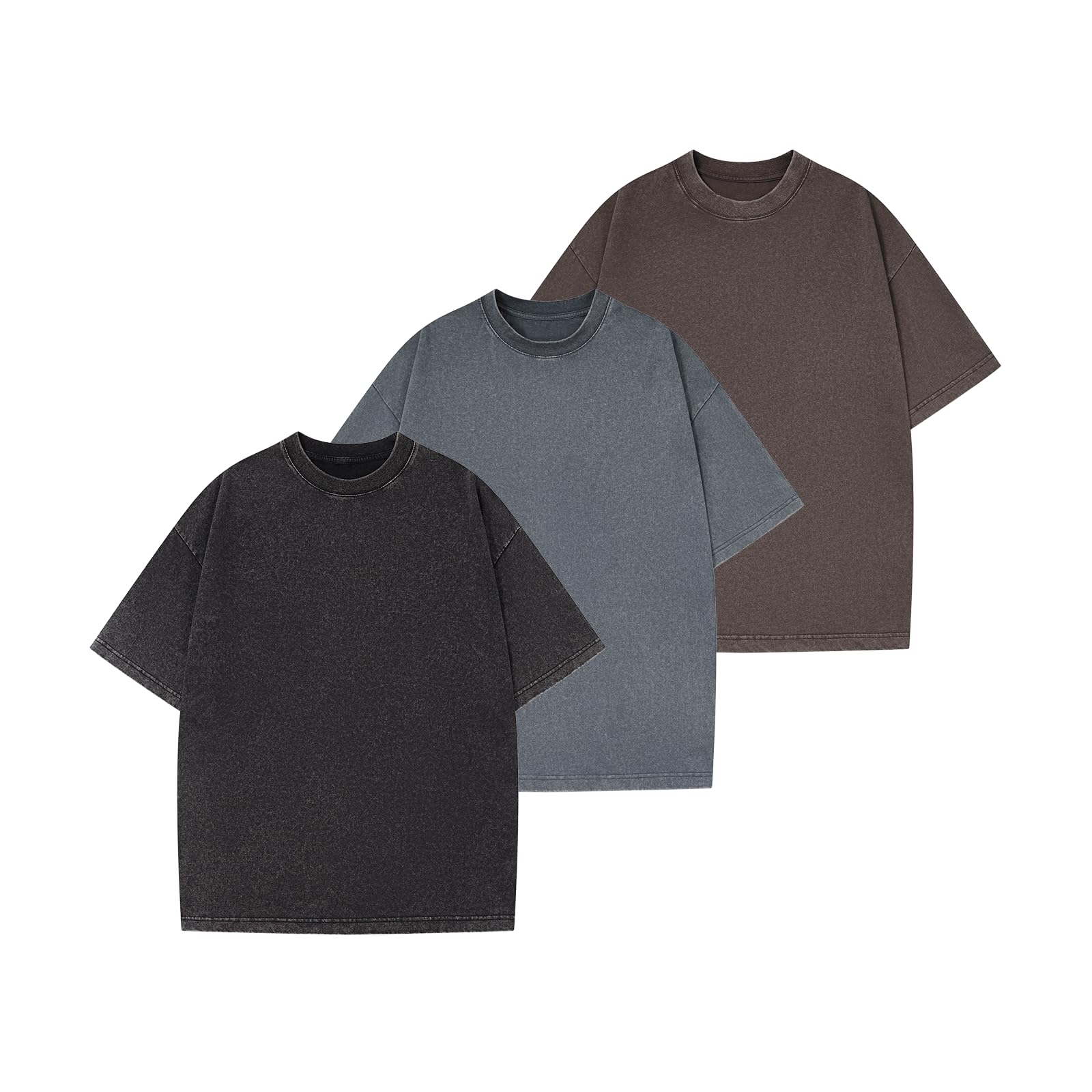 MIDMX Oversized T Shirts for Men 230GSM Heavyweight Cotton Tees | Crew Neck, Reinforced Collar, Soft Fabric Feel, Durable Construction, Streetwear Style, Casual Wear, Workout, Gym, Travel