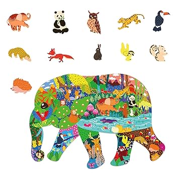 ✨パズルページ✨ Amazon.co.jp: 13 x18.5ジグソーパズル-200ピースの動物型フロア