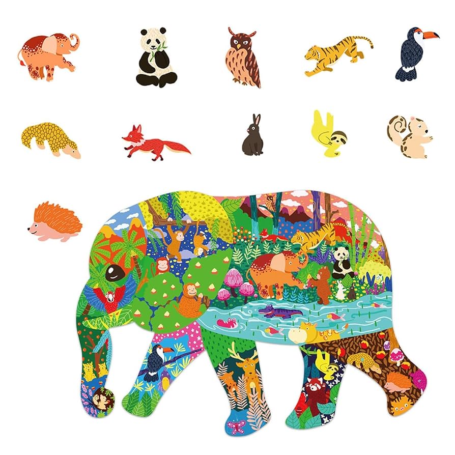 ジグソーパズルセット Amazon.co.jp: 13 x18.5ジグソーパズル-200ピースの動物型フロア