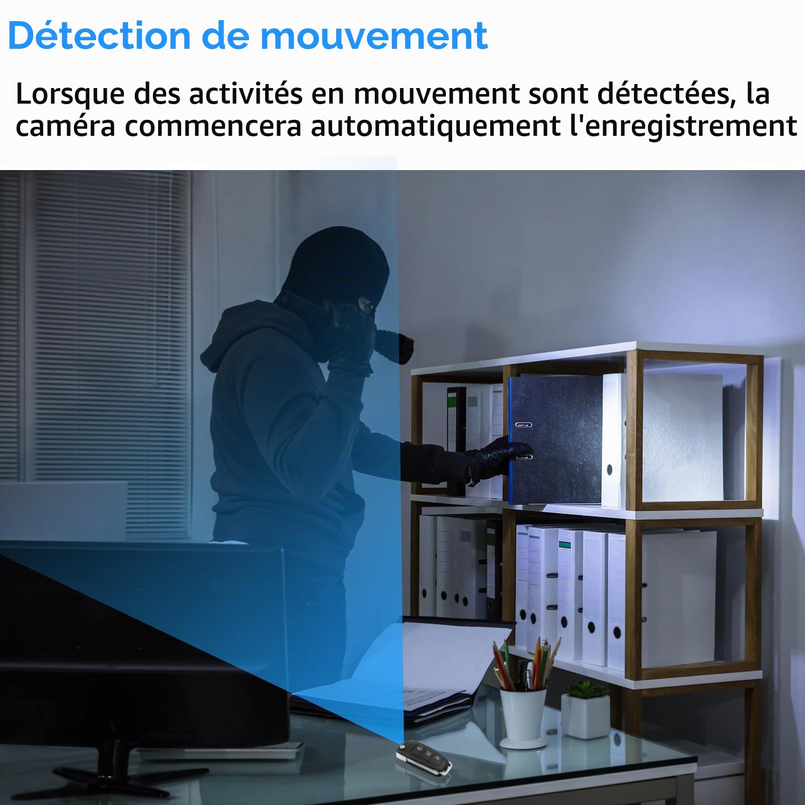 UYIKOO Caméra Espion Porte Clés, Mini Camera Cachée de Voiture 1080P HD Caméra de Surveillance Discret Détection de Mouvement Vision Nocturne
