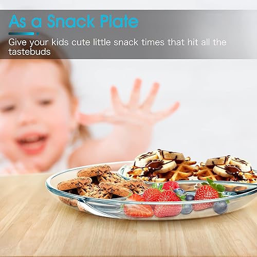 Miniatura 6 de NUTRIUPS Platos divididos duraderos de 10 pulgadas, 2 piezas, platos llanos divididos para adultos, dieta bariátrica apta para microondas y