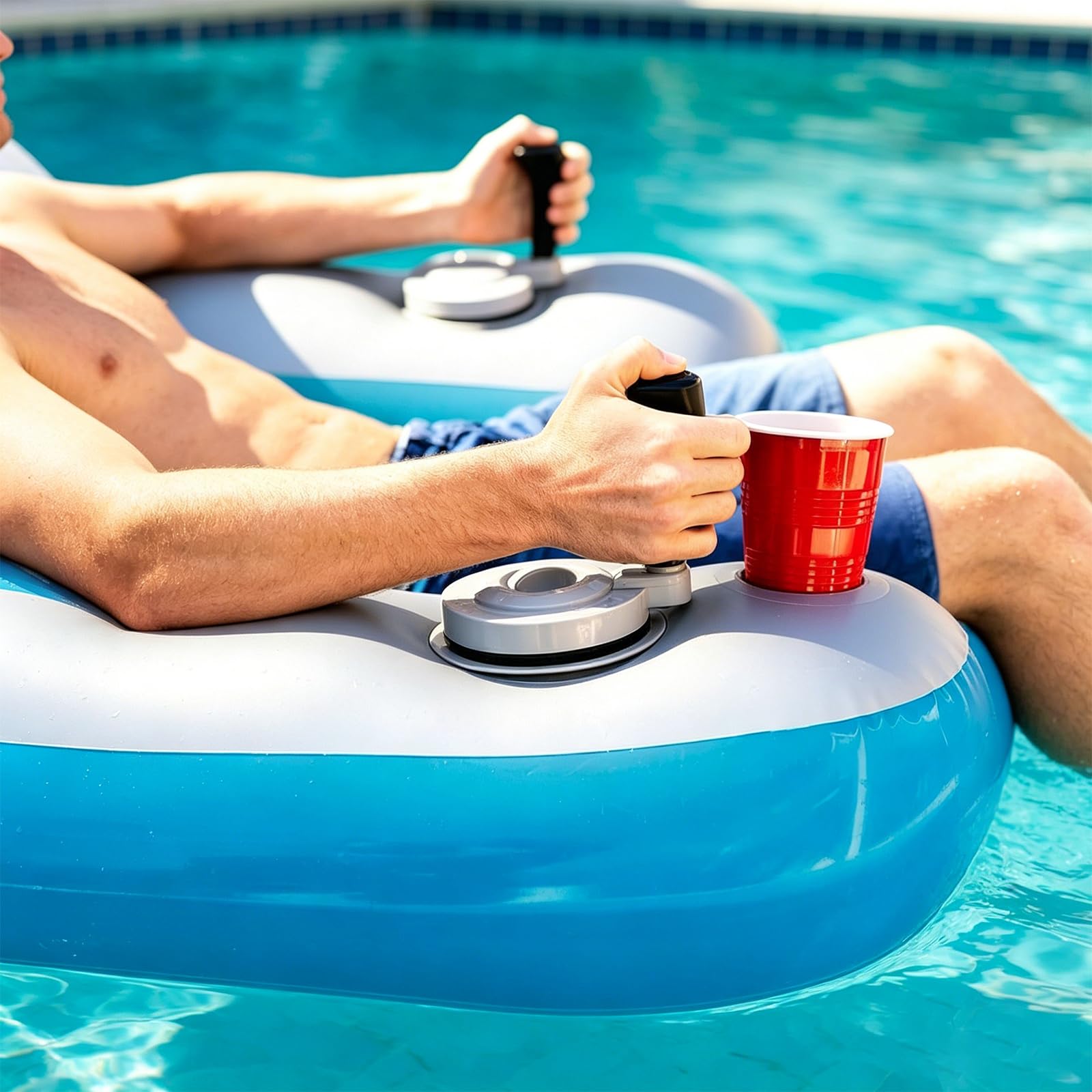 Galleggiante Motorizzato Ricaricabile, Lettino Da Piscina Motorizzato Con Due Motori, Propulsore Rotante A 360° E Design Con Getto Dacqua, Piscina Gonfiabile Per Prendere Il Sole In Piscina,