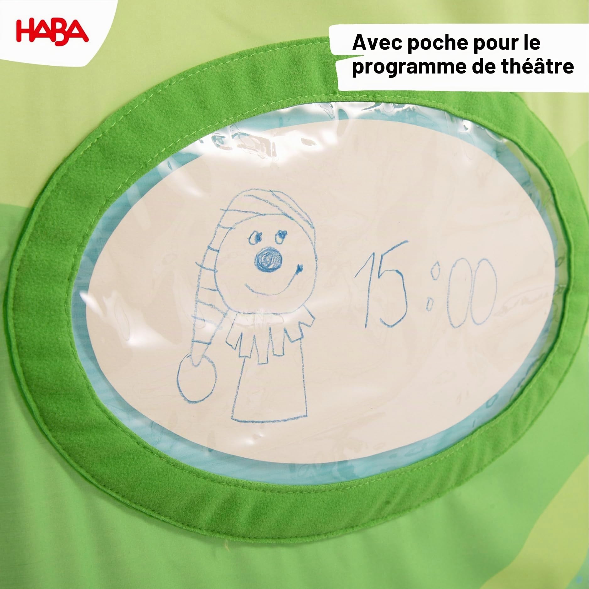 HABA Théâtre de Porte Théâtre de marionnettes Flexible avec Barre télescopique, Fixation Facile dans l’encadrement de Porte, théâtre de marionnettes à partir de 3 Ans – 2011845001