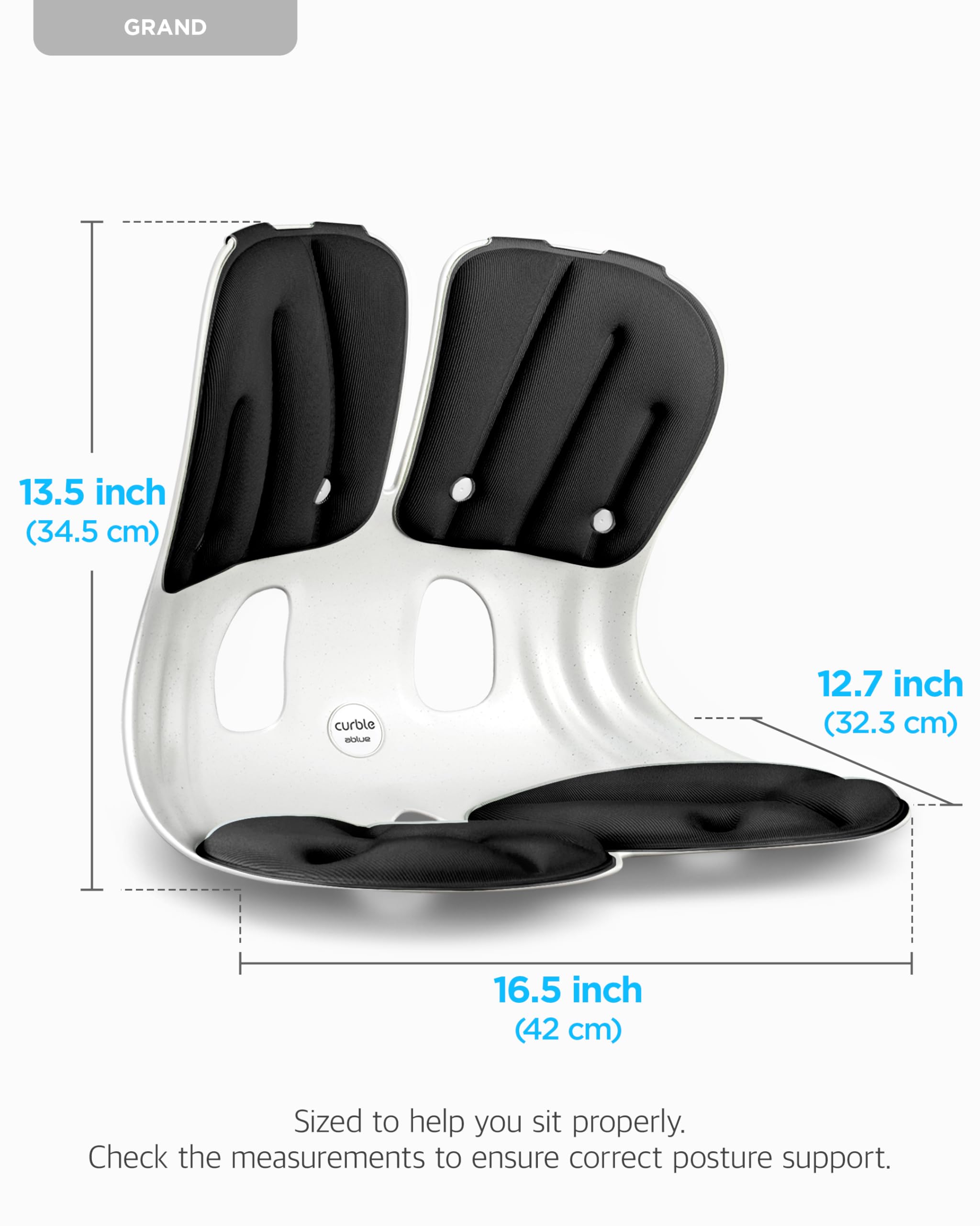 curble Grand(Extra Wide & Sturdy) – Ergonomic Back and Lumbar Support for Good Posture Correction and Back Pain Relief, Perfect for Office, Floor Seat, and Work from Home, Patented (Red)