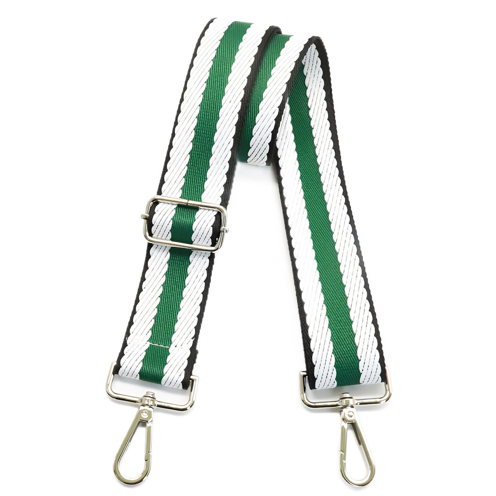 Wide Purse Strap Adjustable Replacement Crossbody Bag Strap Silver Hardware Shoulder Straps
