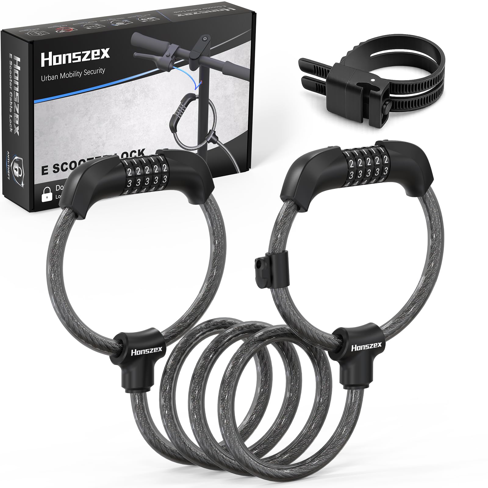 Honszex Scooter Lock with Bracket, 5-Digit Combination Lock 47 Inch