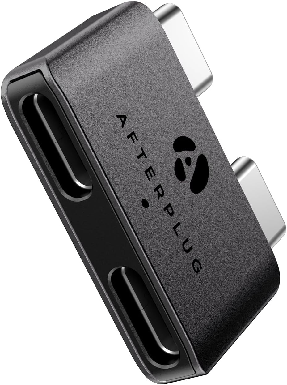 Dual USB‑C Extender for MacBook with Case, 2-Port Pass‑Through Adapter for Thunderbolt 5/4/3 & USB4 – 240W PD, 8K Video, 80Gbps Data - Space Black