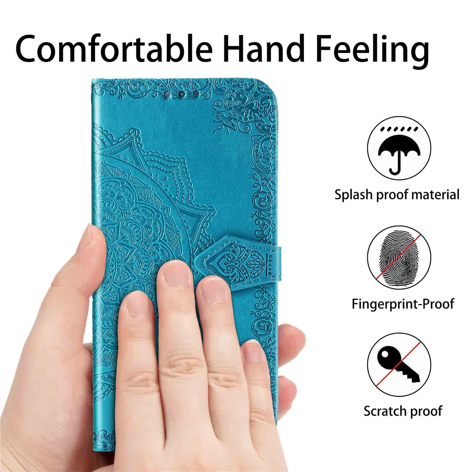 Custodia Portafoglio In Pelle Per Oppo Reno 8 T - Con Slot Per Carte E Supporto - Chiusura Magnetica - Blu