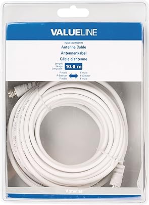 Valueline VLSB41000W100 Cavo Antenna Maschio Maschio Bianco Valueline VLSB41000W100 Cavo Antenna Maschio Maschio Bianco