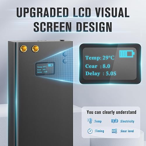 Miniatura 2 de Soldadura por puntos, kit de soldador por puntos de batería portátil, 7500mA-h 80 niveles de potencia ajustables Mini máquina de soldadura por