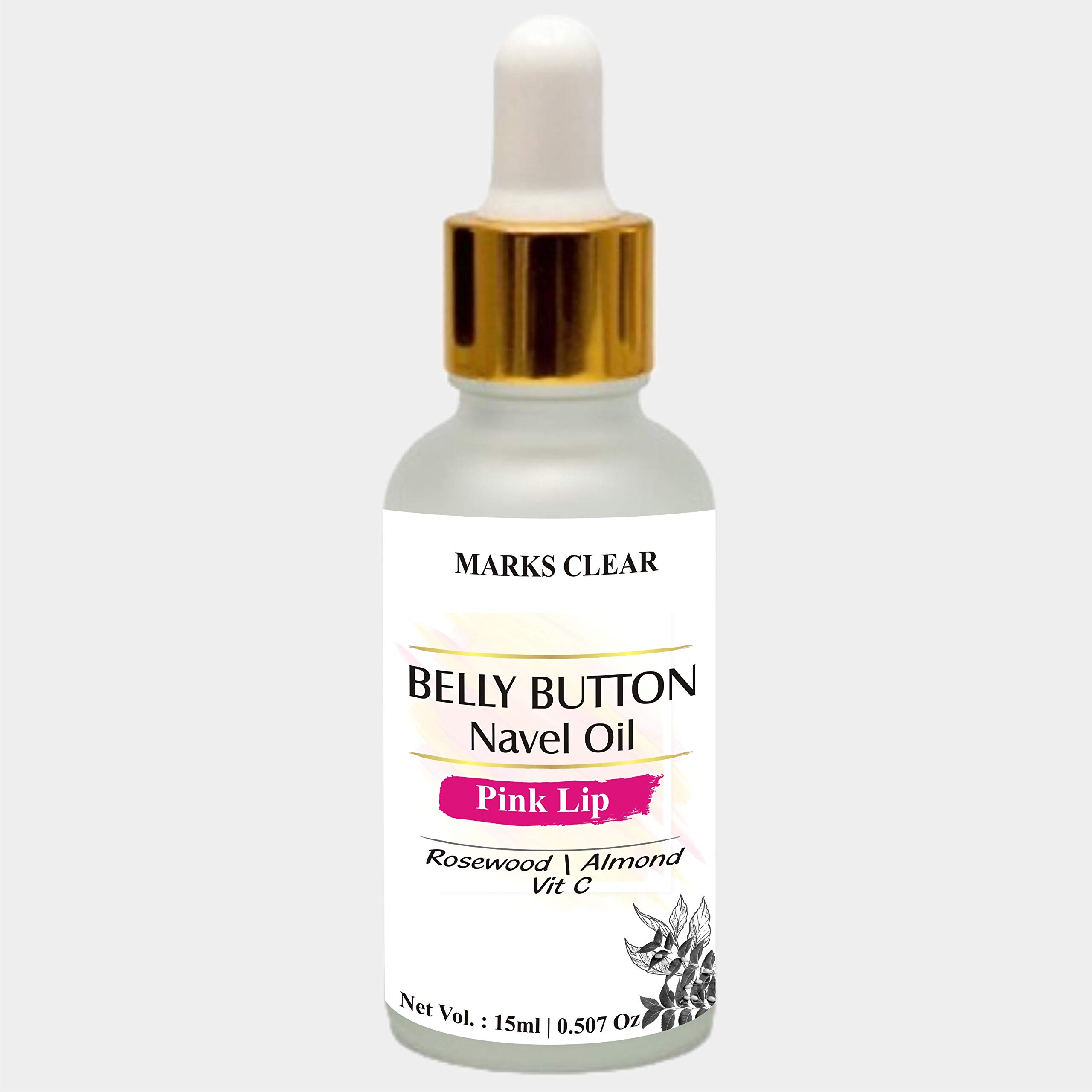 MARKSCLEAR Zenvista Belly Button Navel Nabhi Oil for Pink Lips, Natural lip tint, No chapped lips With Almond, Sunflower, Rosewood, olive & Vitamin E - 15ml