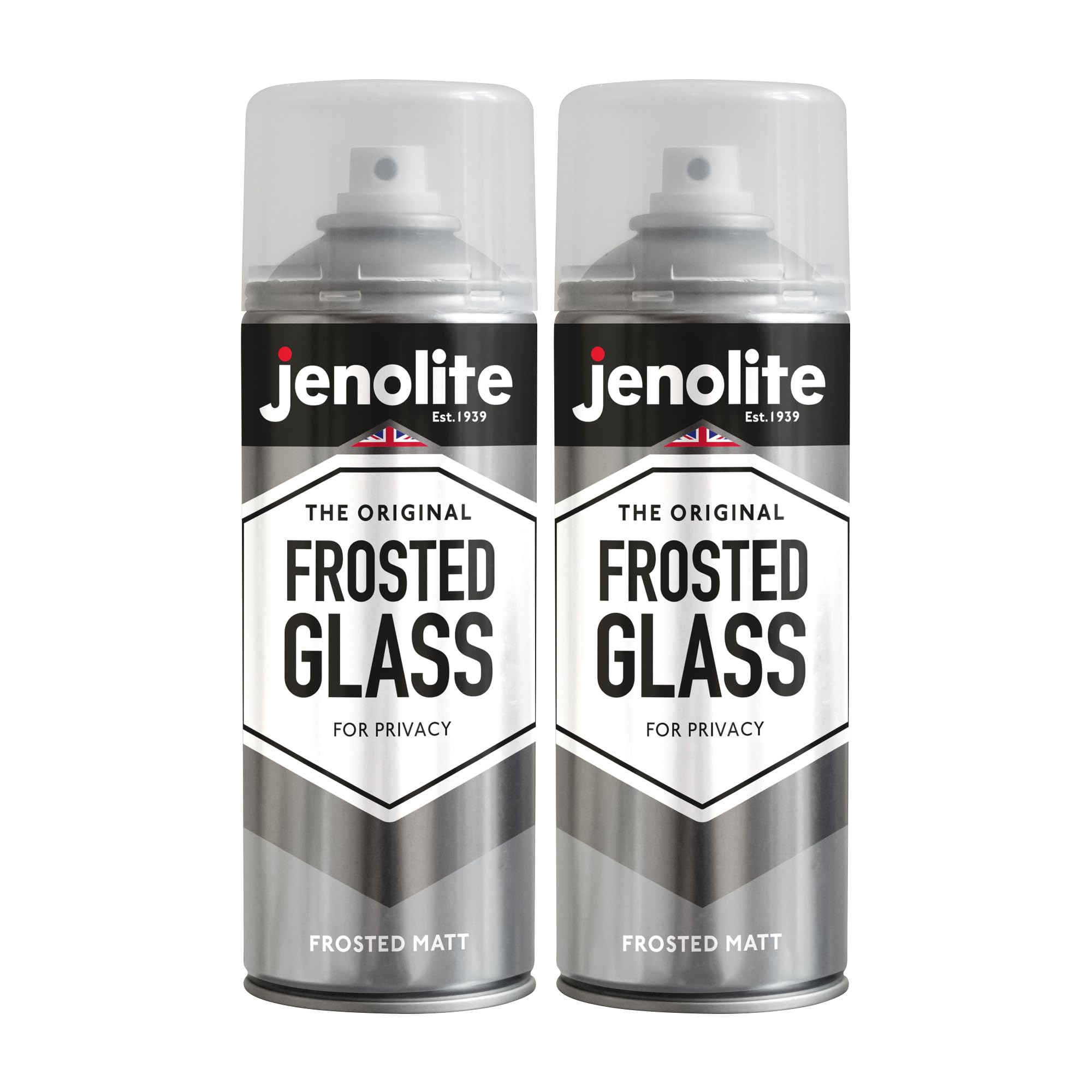 JENOLITE Frosted Glass Spray Paint | OPAQUE MATT FINISH | 2x400ml | Frosted Window Treatment For Added Privacy | Semi-Transparent Spray For Windows & Doors | Glass Frosting