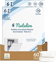 Natulim Dishwasher Tablets 60 Uses – Biodegradable and Water-Soluble 6 in 1 – Deep Cleaning, Brightening, Salt Function, Glass Protection, Descaler, Extra Drying Effect – 2 Pack