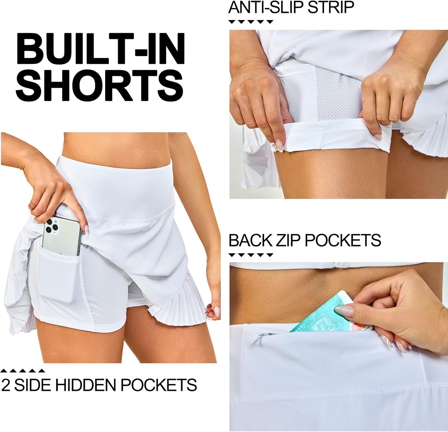 Little Donkey Andy Women's Pleated Tennis Skirts Athletic Golf Skorts High Waisted Casual Workout Sports Running Skirts - Image 4