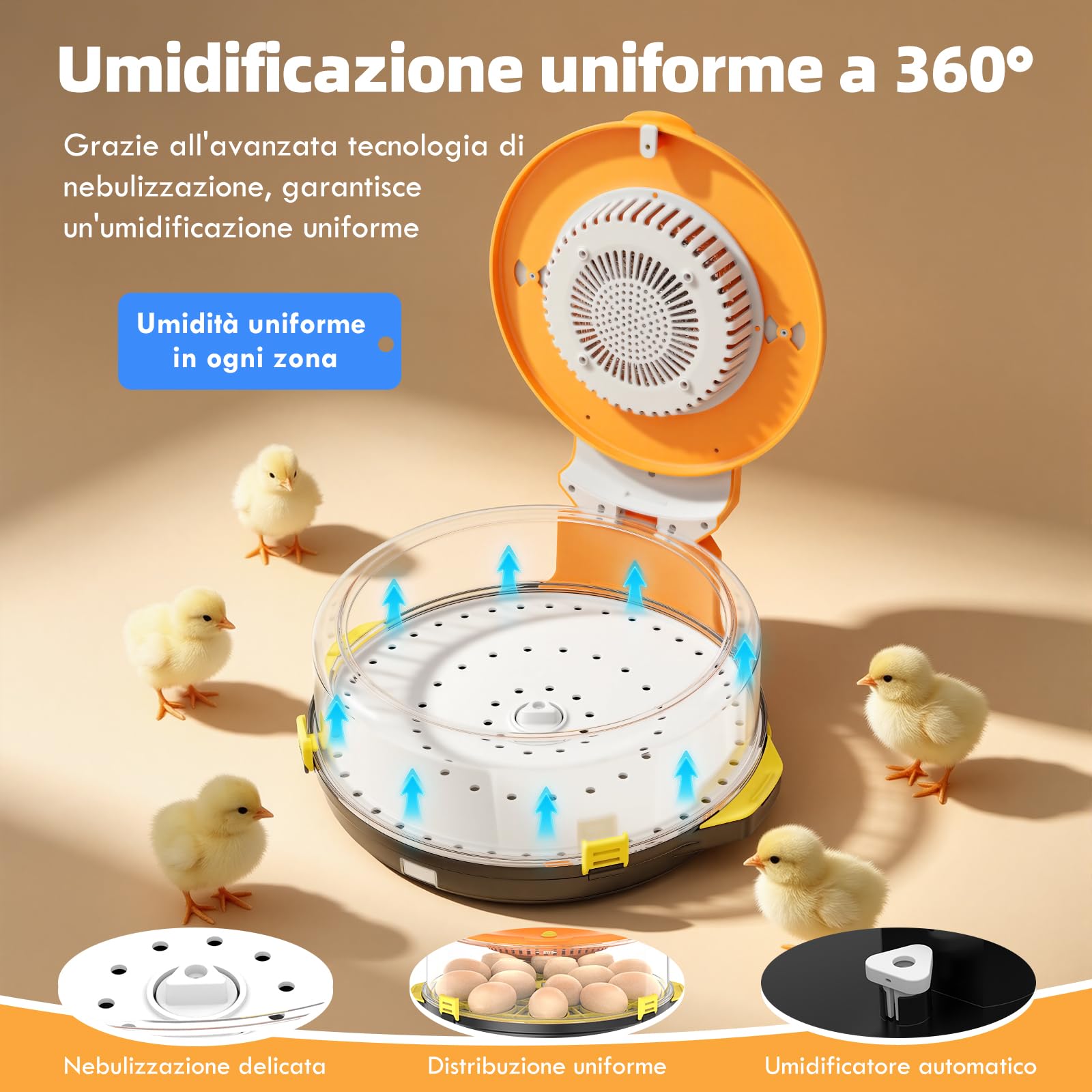 Incubatrice per Uova Automatica 15 Uova, Incubatrice Digitale con 5 Modalità, Girauova Automatico, Controllo Temperatura e Umidità, Sperauova Integrato per Uova di Gallina, Quaglia e Anatra