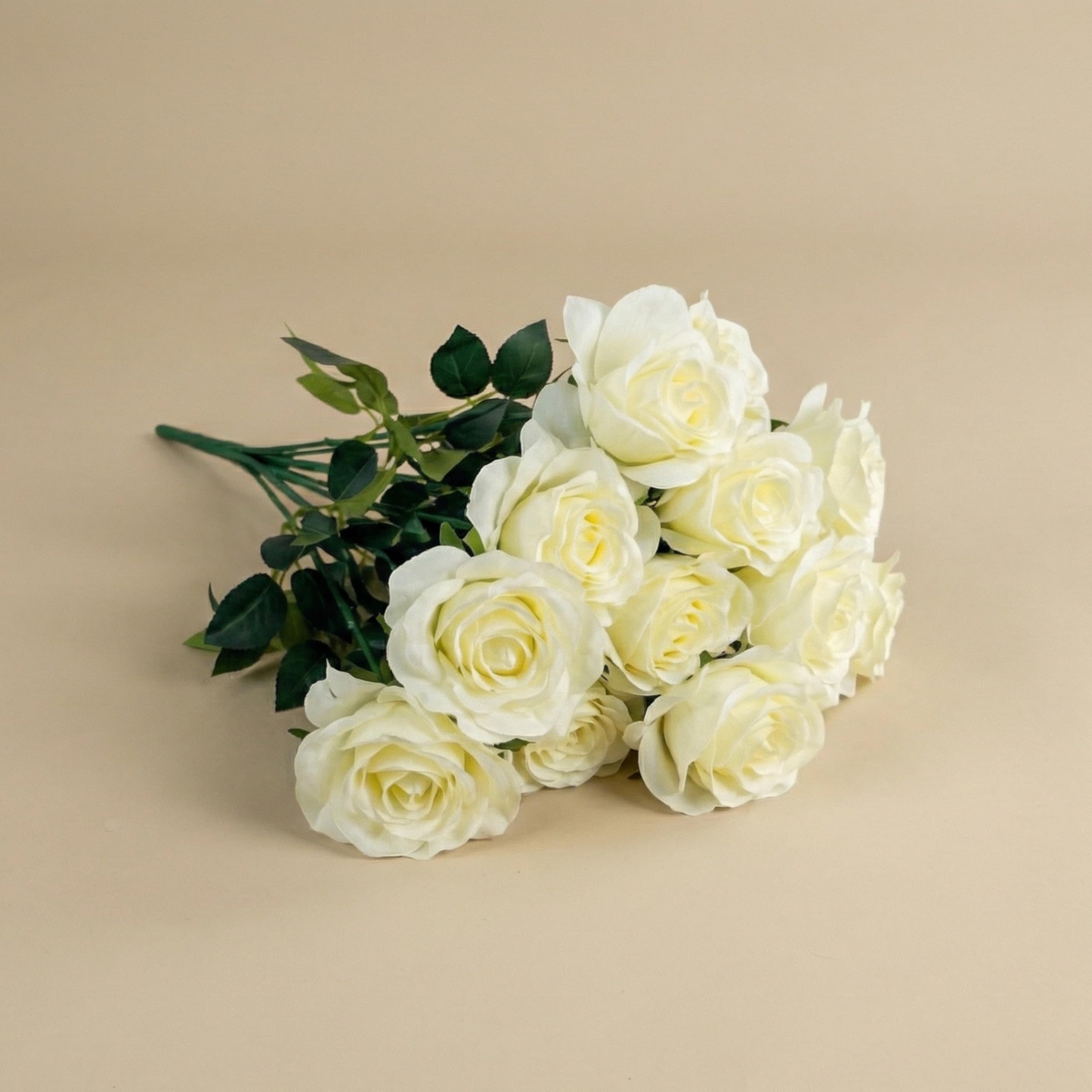 Dekorly Artificial Silk Rose Bouquet - 10 Long Stem Flowers -17 Dekorly Artificial Silk Rose Bouquet - 10 Long Stem Flowers -17