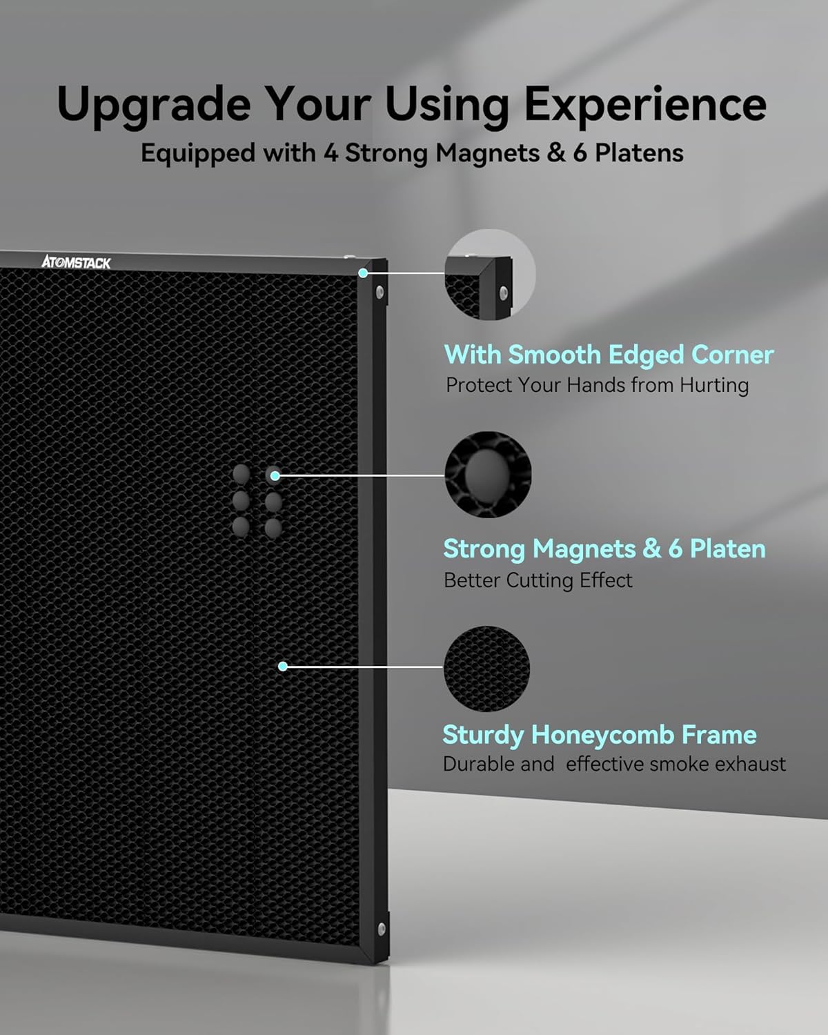 ATOMSTACK F2N Honeycomb Laser Work Table 350 * 350 mm Laser Engraving Machine Compatible with Most Engraving Machines Cutting Bed for Rapid Heat Dissipation - Image 5