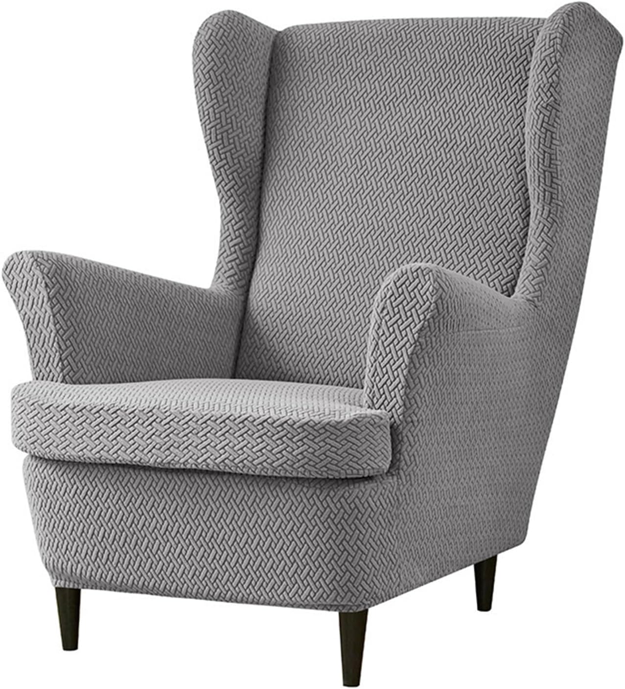 Wing Chair Slipcover 2Pcs Soft Stretch Wingback Chair Cover Solid Color Wingback Armchair Chairs Furniture Covers Protector for Living Room Bedroom Decoration,Red,2pcs