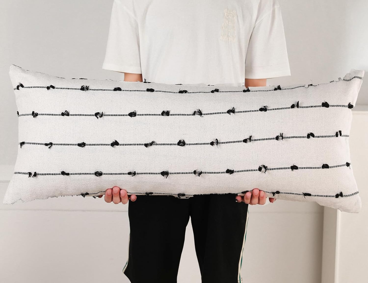 NUYECY Long Lumbar Throw Pillow Cover 16x36,Stripe Pattern