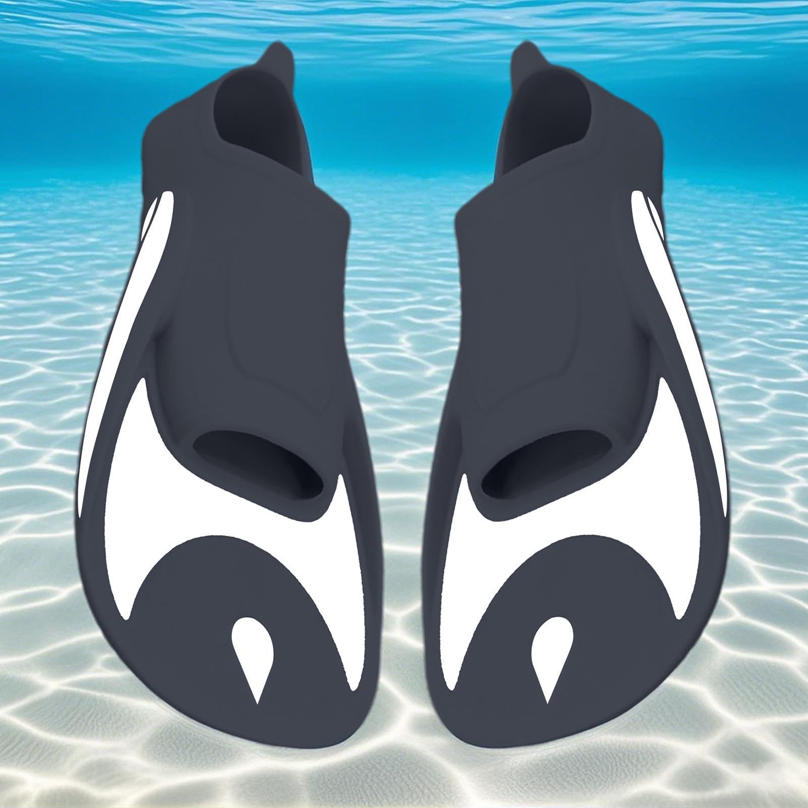 Pinne da nuoto, pinne per snorkeling e immersioni, attrezzatura leggera per sport acquatici | Pinne da nuoto con tacco corto, per snorkeling, immersioni e nuoto, design leggero e confortevole, per adulti e bambini