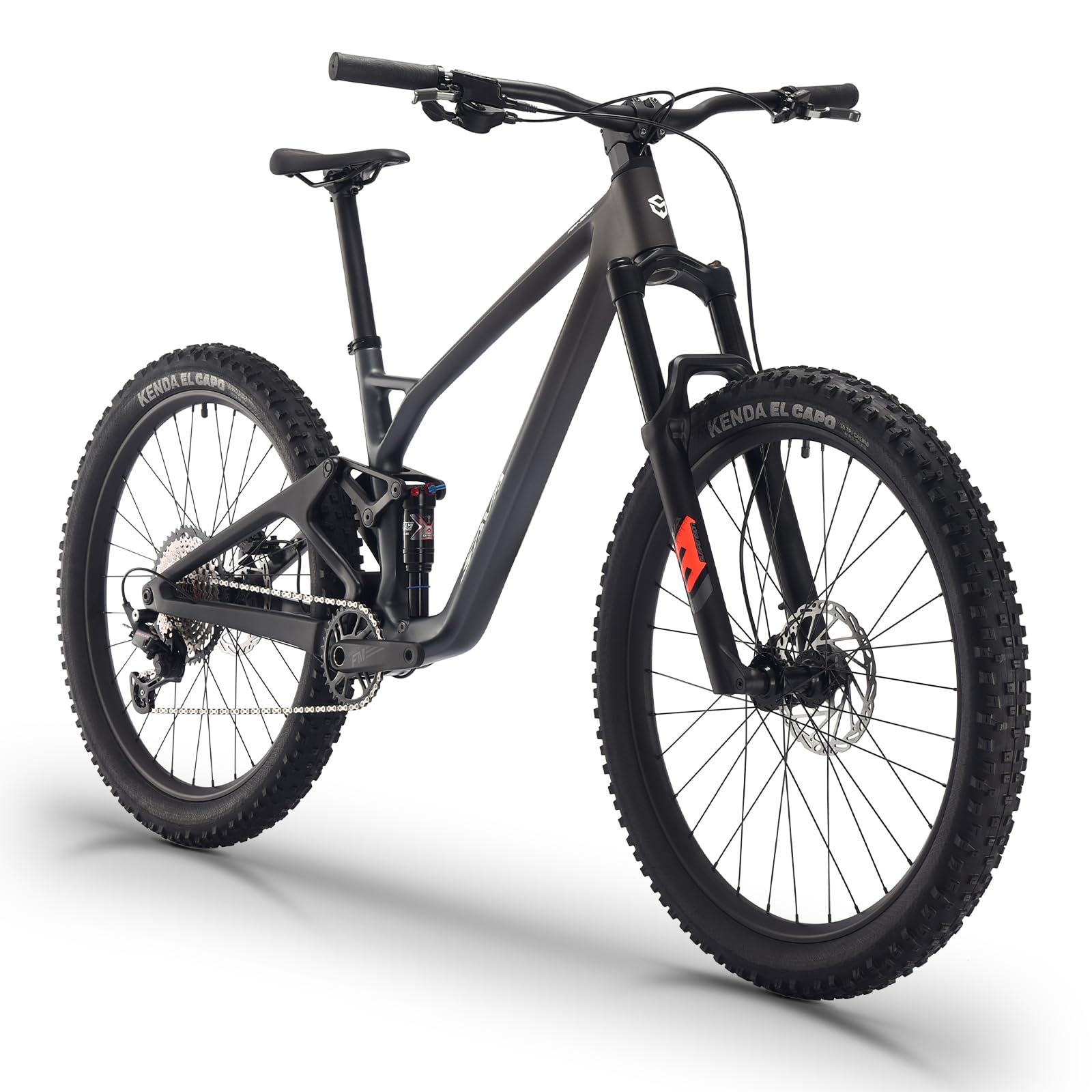 SAVADECK Carbon Fiber Soft Tail Mountain Bike All Terrain Suspension Off-Road Fox Front Fork and Adult Racing, Firepower Orange-M6100-12 Speed